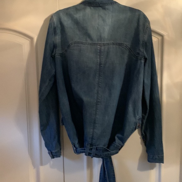 Urban Outfitters x One Teaspoon Slouchy Distressed Denim Moto Jacket XS - Picture 7 of 9